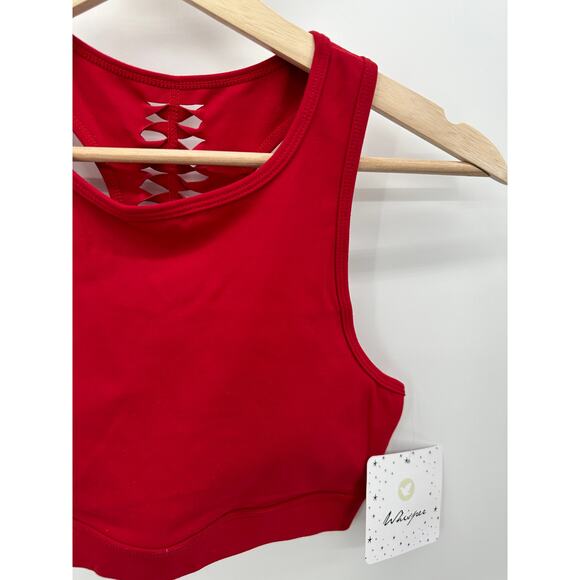 Whisper Berry Stretch Stylish Slit Back Sports Bra Women's Size Medium NWT - Picture 3 of 7